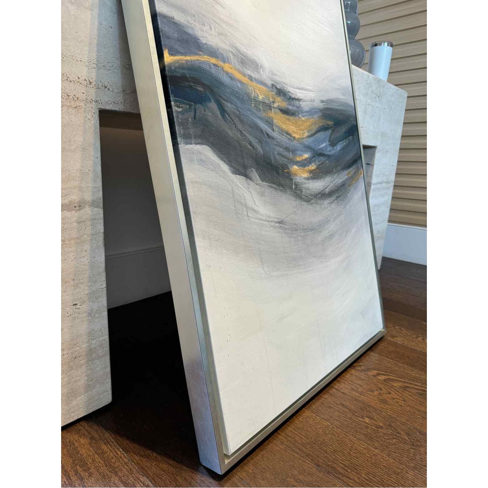 Abstract Oil Painting with Chrome Frame