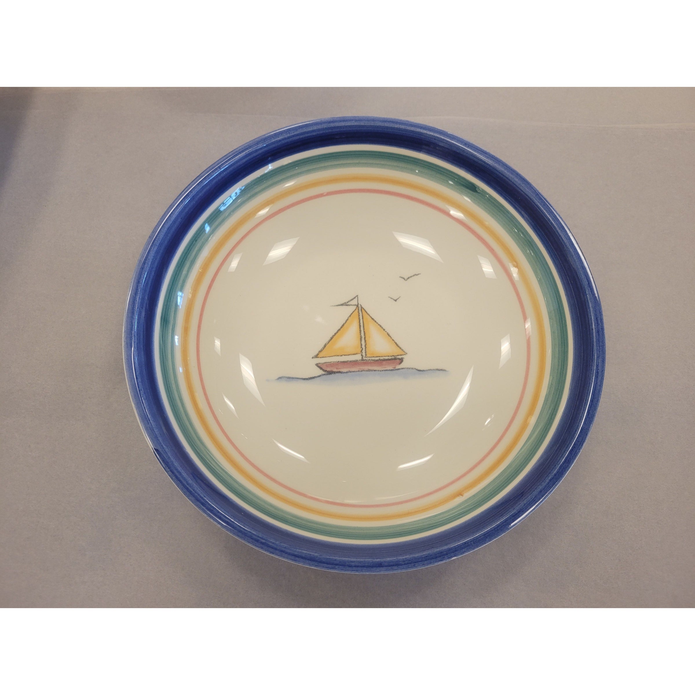 Sailboat Soup Bowl Made in Portugal
