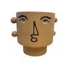 Matte Tan Ceramic Painted Face Pot