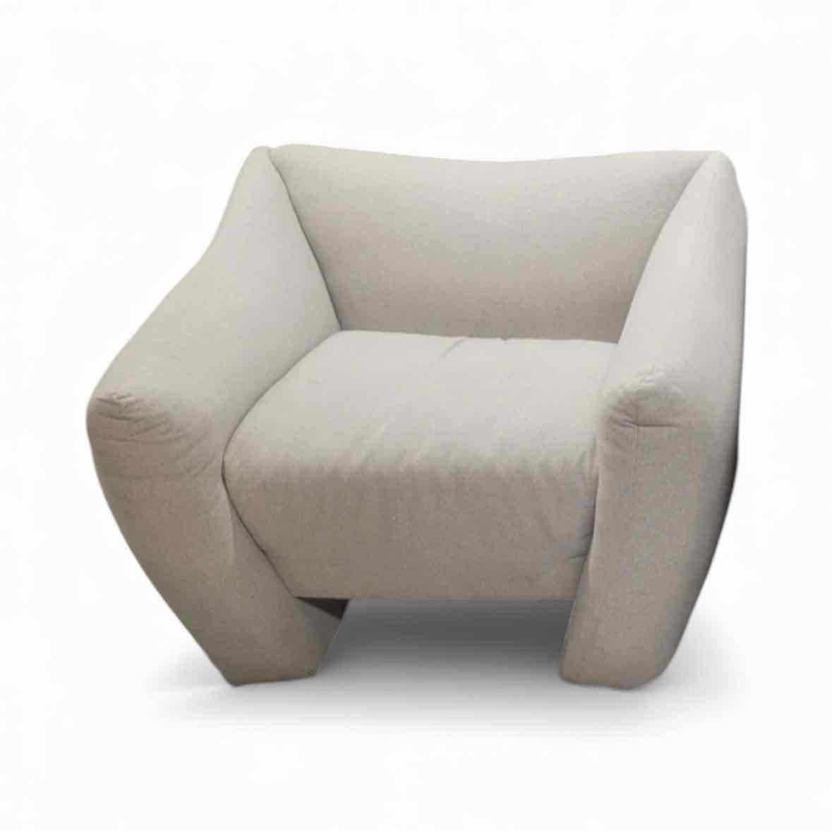 Heather Gray Merino Cashmere Postmodernist Style Accent Chair