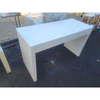 4-ft White Lacquer Runway Desk w/ 2 Drawers