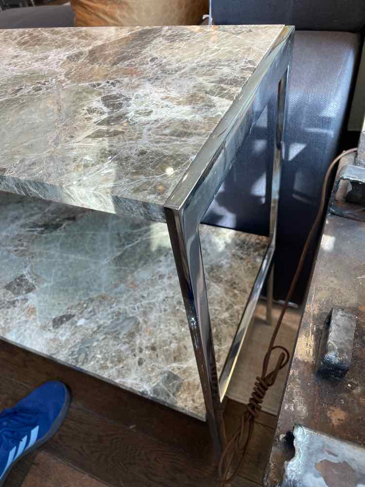 Marble & Chrome 2-Tier Console Table