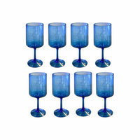Set of 8 Blue Wine Glasses
