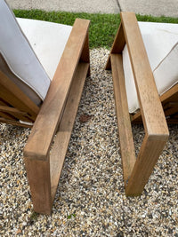 Pair of Outdoor Teak Lounge Chairs