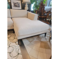 Italia Taper Arm Perf. Velvet Chaise Sofa on Burnished Bronze Base by RH