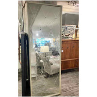 Tall Mirrored Panel w/ Metal Nailheads