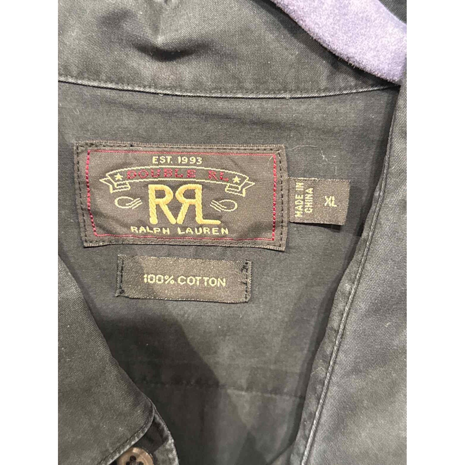 Men's Polo by Ralph Lauren Mens Size XL Light Black Twill Western Shirt