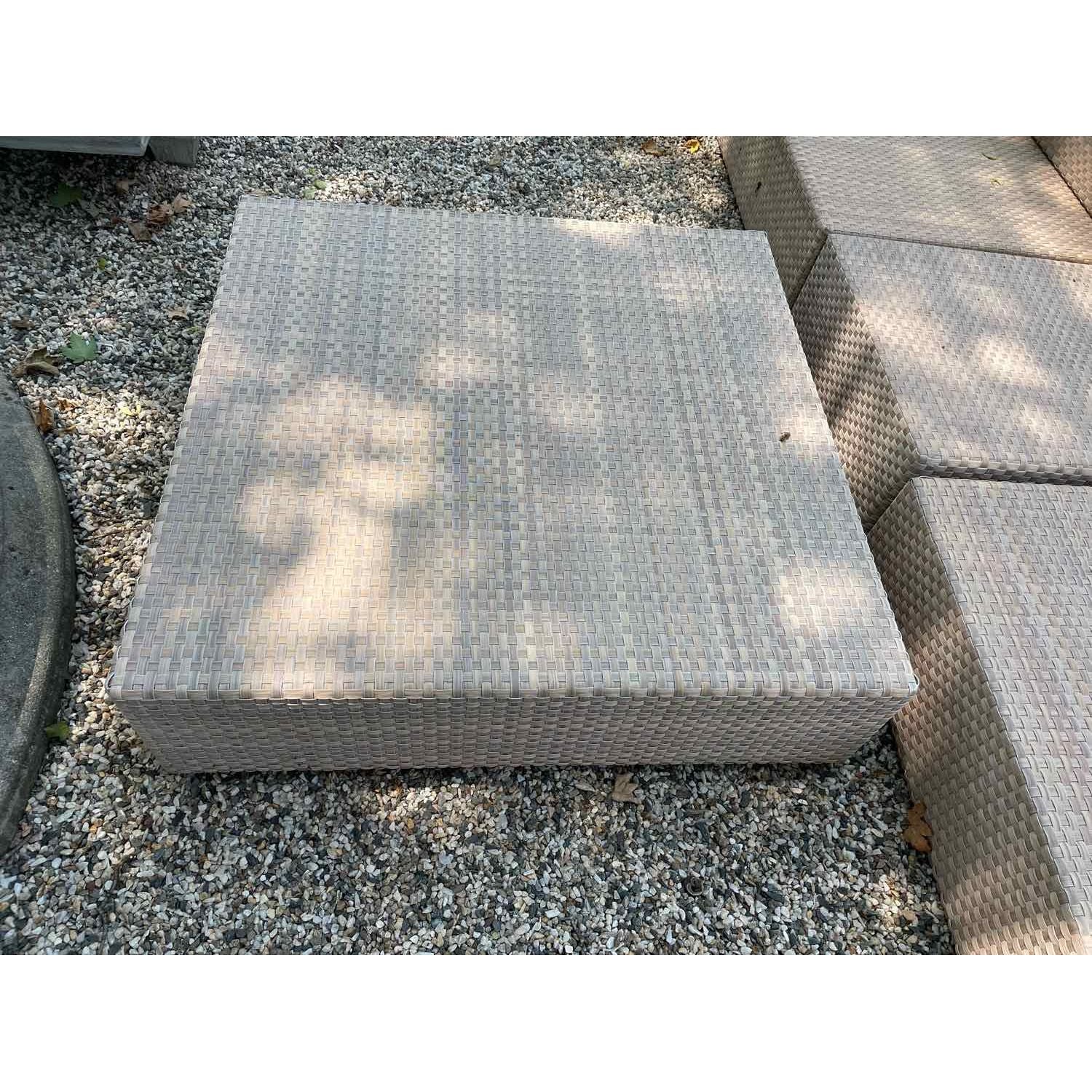 SET of Wicker 5-Pc Modular w/o Cushions, Coffee Table, & 2 Side Tables by Dedon
