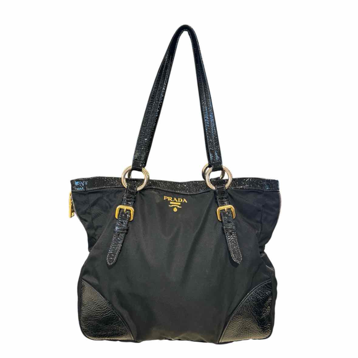 Women's Prada Exspandable Black Satchel w/Gold Hardware