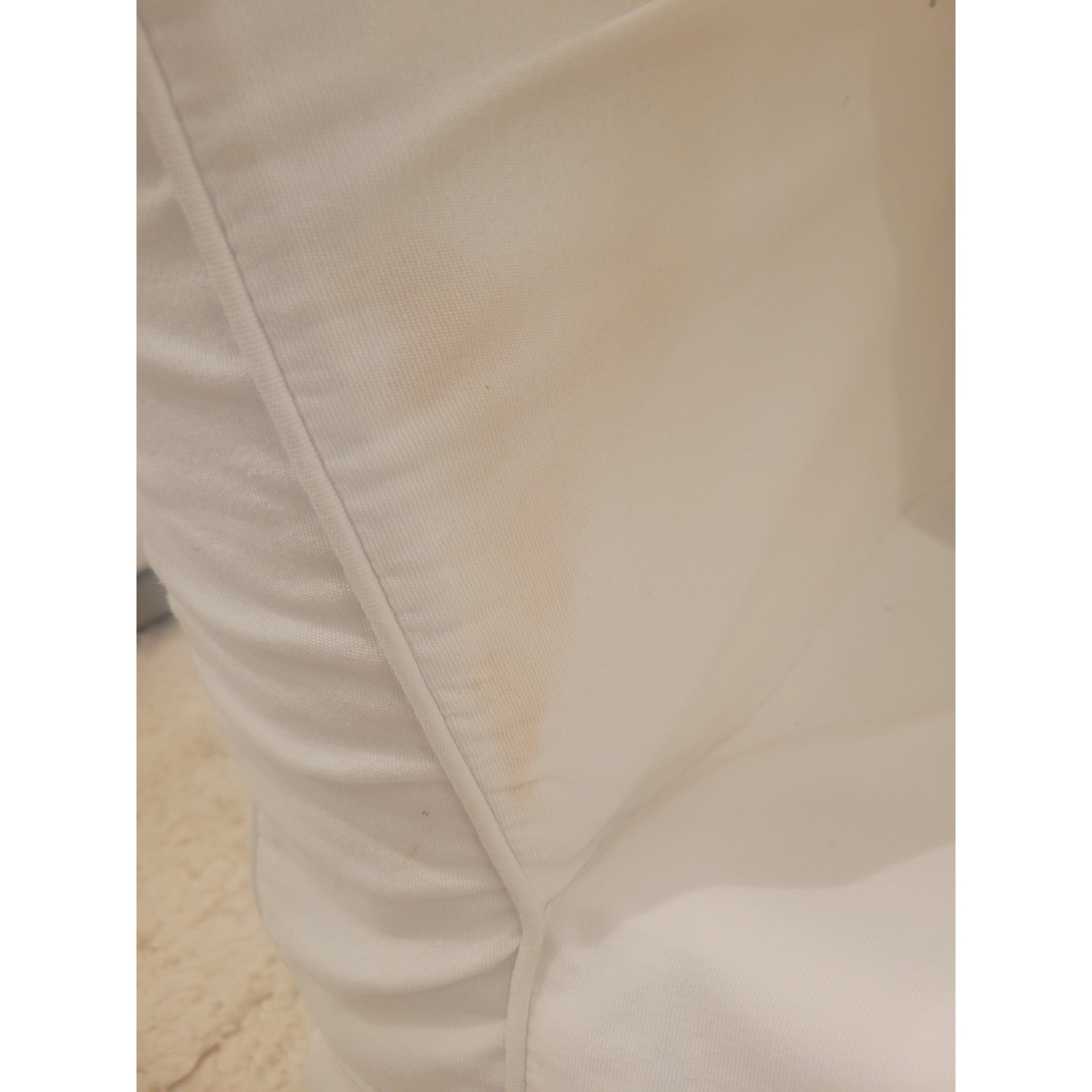 White Slipcover Roll Arm Chair (AS IS)