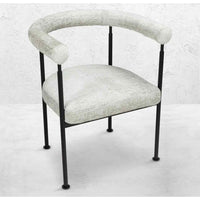 PAIR of Marbella Chairs in Hammered Chenille w/ Black Metal Legs