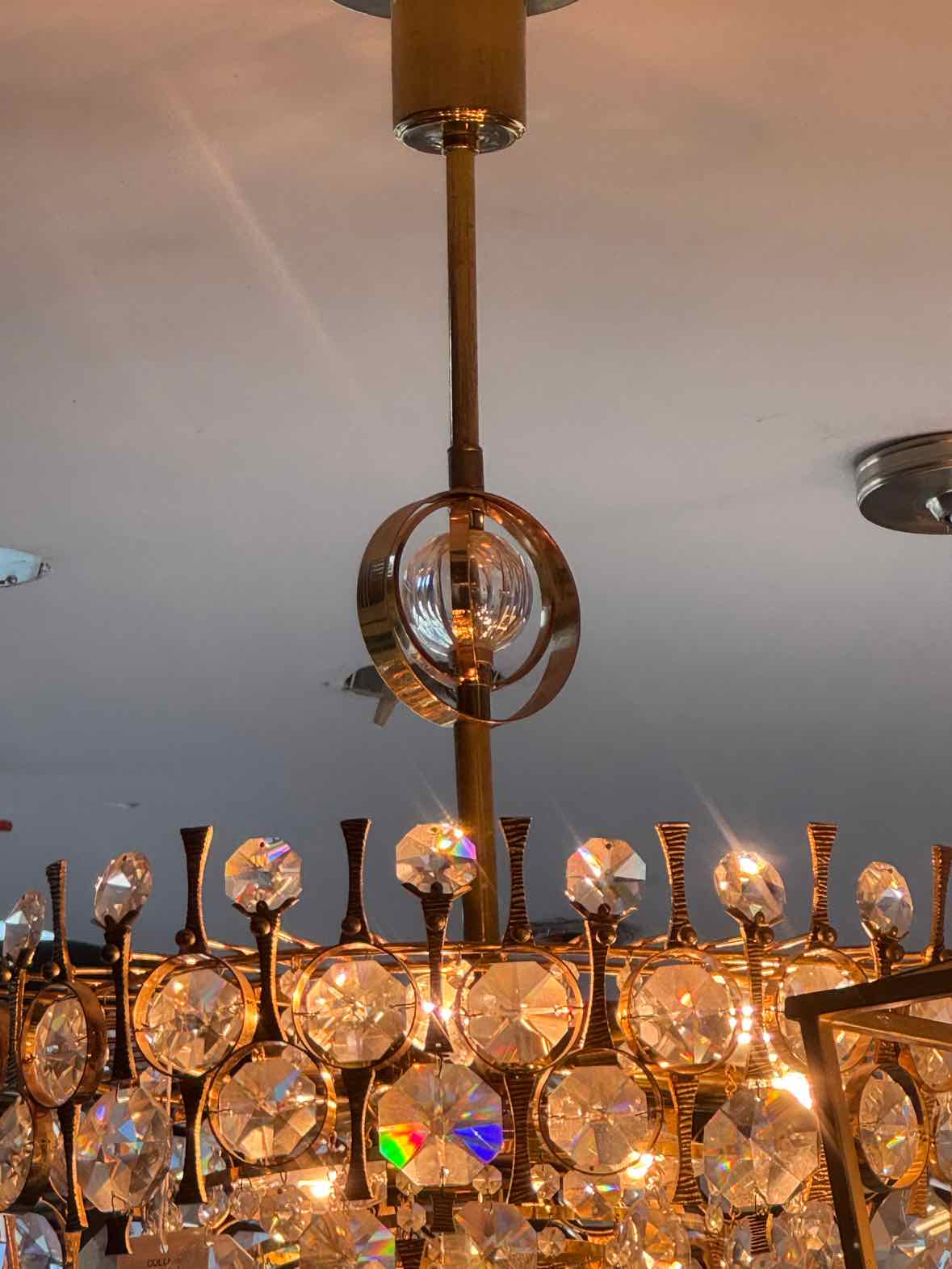Gaetano Sciolari Brass Pendant Light
