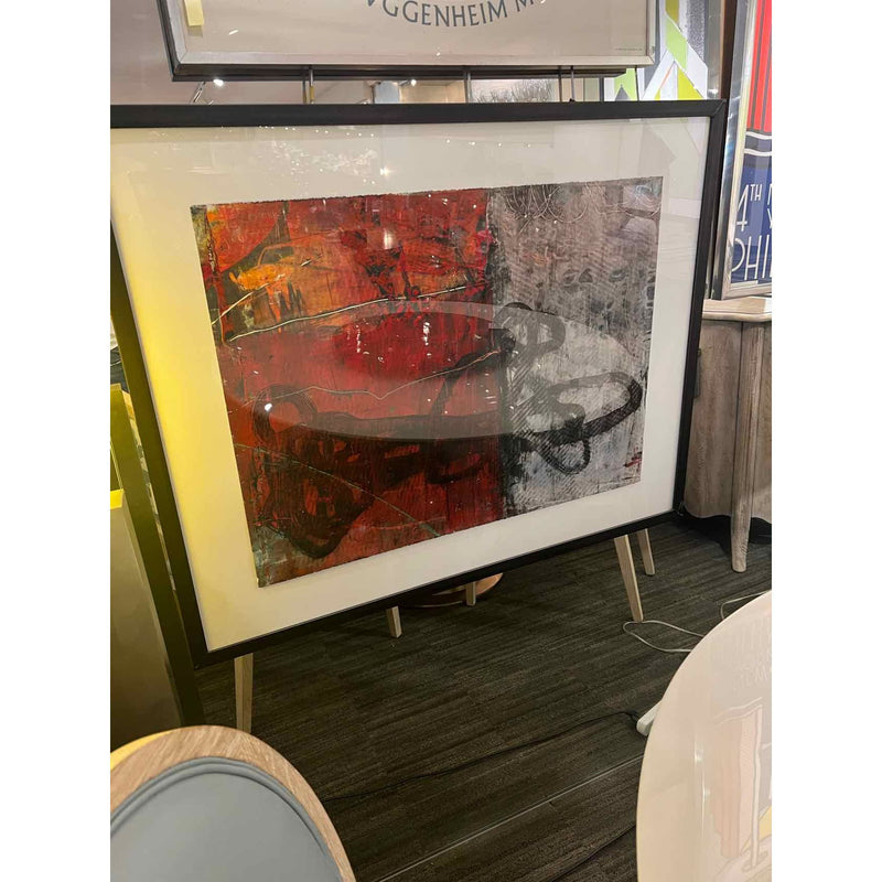 Bernd Haussmann Oil and Mixed Media On Paper & Blackend Steel Frame