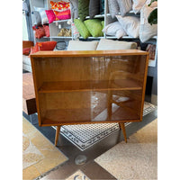 3-ft Mid-Century Maple Cabinet w/ Sliding Glass Doors by Paul McCobb
