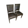 Pair of Black Wood Cushioned Dining Chairs