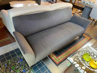Gray Diamond Pattern Upholstered Sofa on Chrome Legs by Donghia (AS IS)