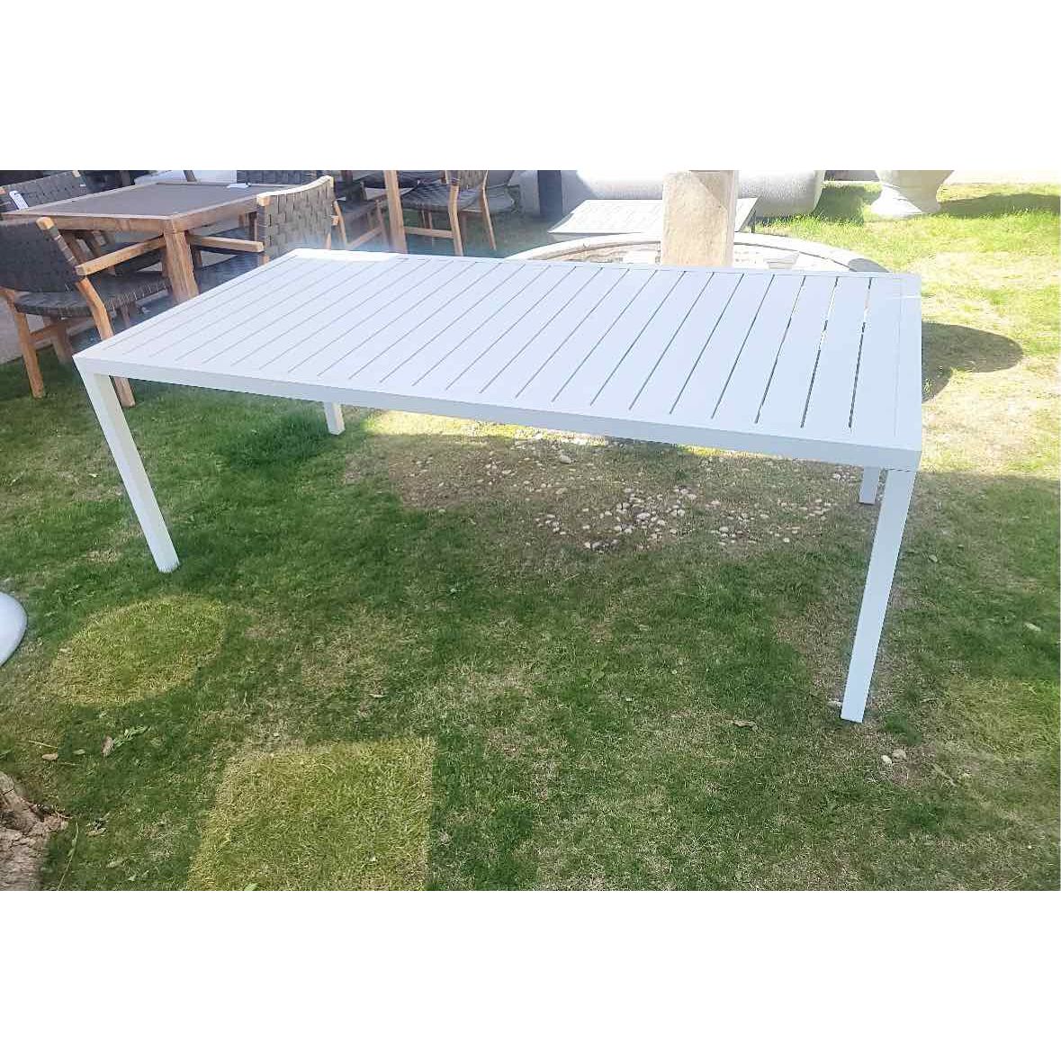 'Duo' White Aluminum Outdoor Dining Table by Janus et Cie
