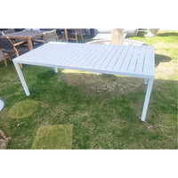 'Duo' White Aluminum Outdoor Dining Table by Janus et Cie
