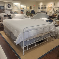 Antique King-Sized White Metal Bed Frame (AS IS)