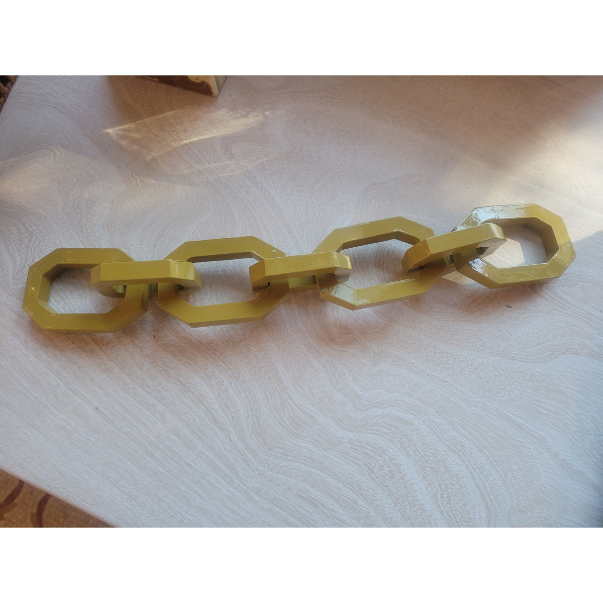 Mustard Lacquer Chain Link by Nate Berkus - colletteconsignment.com