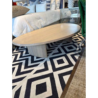 Kidney Shaped Coffee Table in Natural Oak 60"L x 36"W x 15.5"H