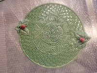 Strawberry Handled Ceramic Cake Plate by Bordallo Pinheiro