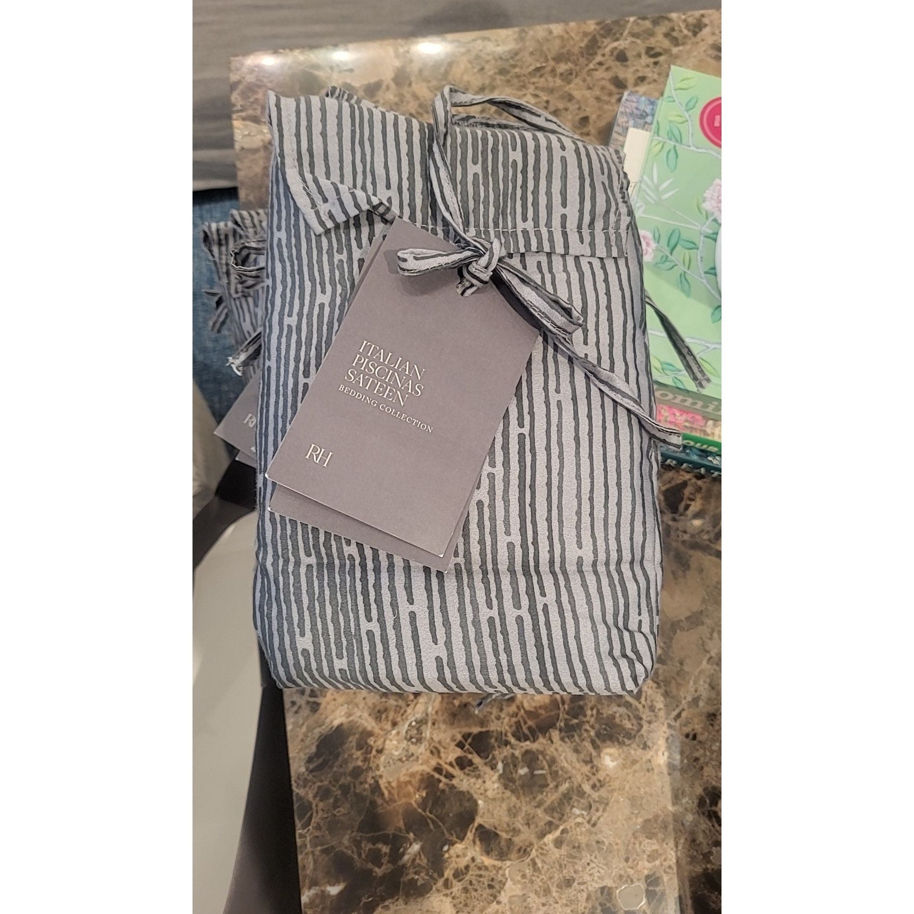 Italian Piscinas Sateen Grande King Sham in Gray by RH
