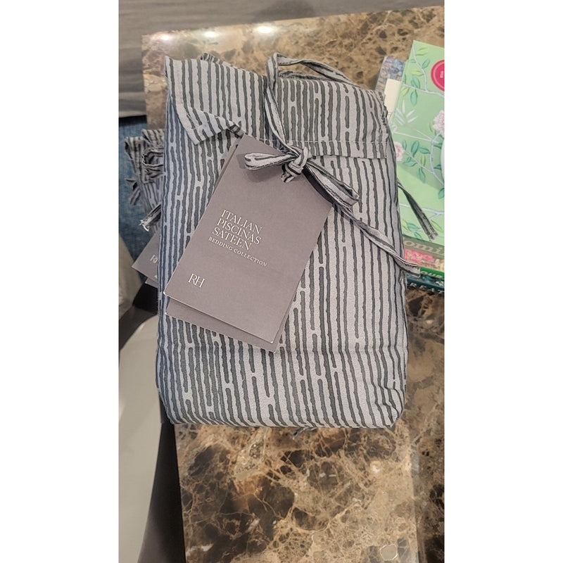Italian Piscinas Sateen Grande King Sham in Gray by RH