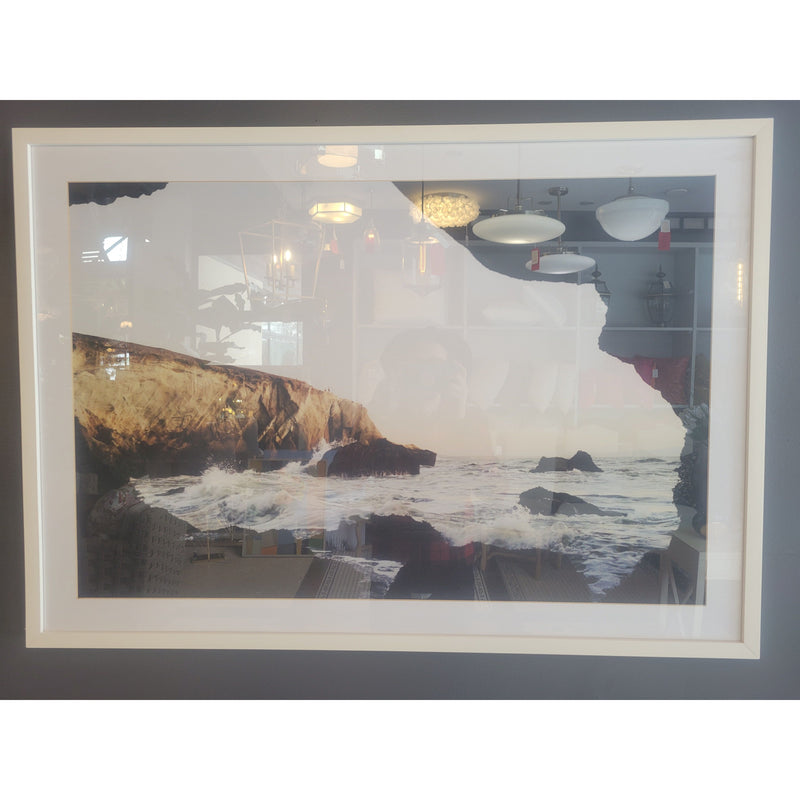 Cliffside Ocean Photo in White Frame - colletteconsignment.com