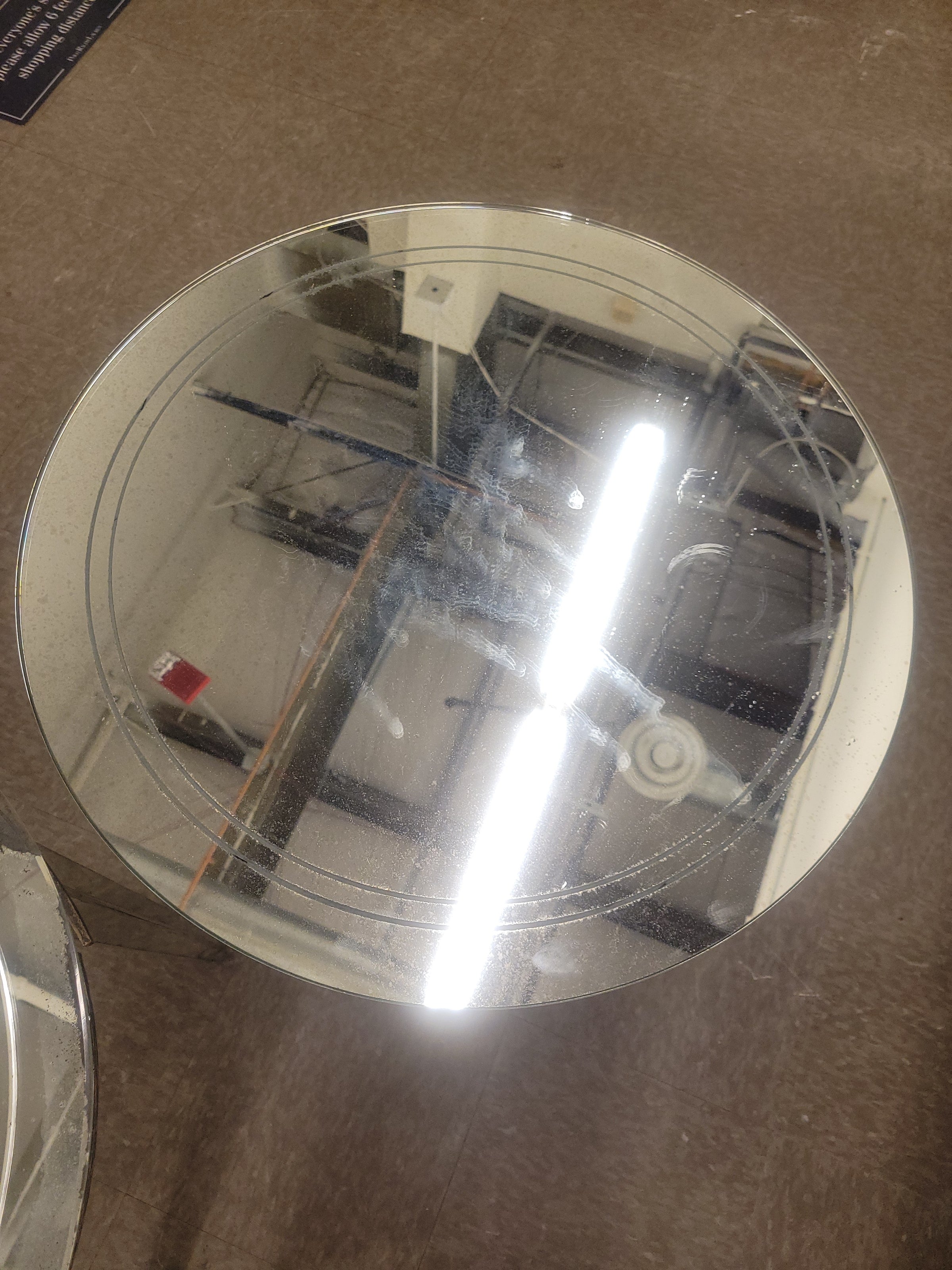 PAIR of Vintage Mirrored Glass Side Tables (AS IS)