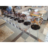 Pair of Wien Transparent Amber & Aluminum Dining Chairs