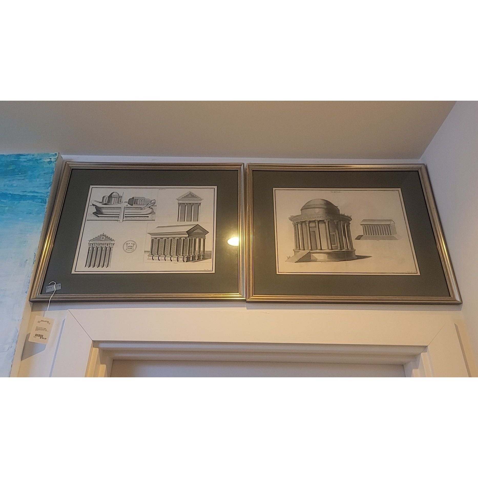 PAIR of French Temple Engravings by Bernard de Montfaucon (AS IS)
