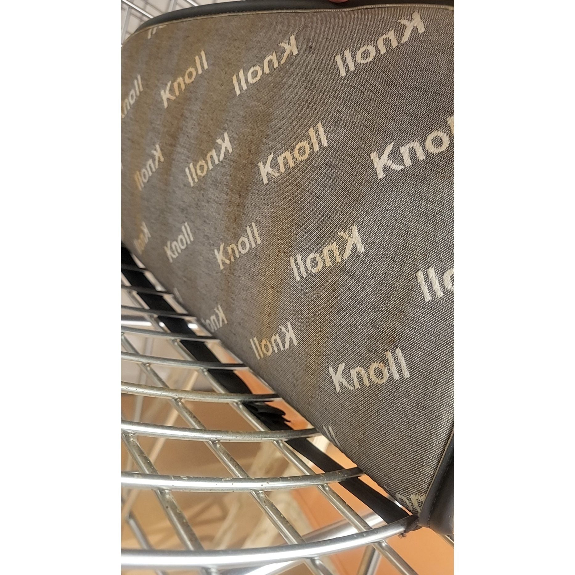 SET of 3 Knoll Style Brushed Chrome Bar Stools w/ Black Seats