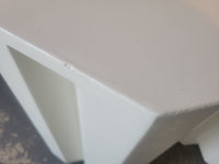 PAIR of Geometric White Cement Side Tables