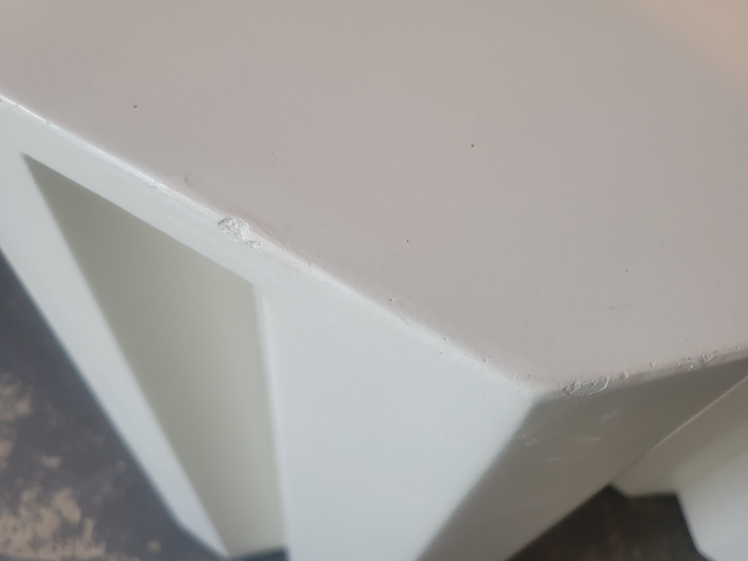 PAIR of Geometric White Cement Side Tables