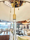 Glass Rod Brass Floor Lamp w/ White Shade