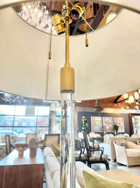 Glass Rod Brass Floor Lamp w/ White Shade