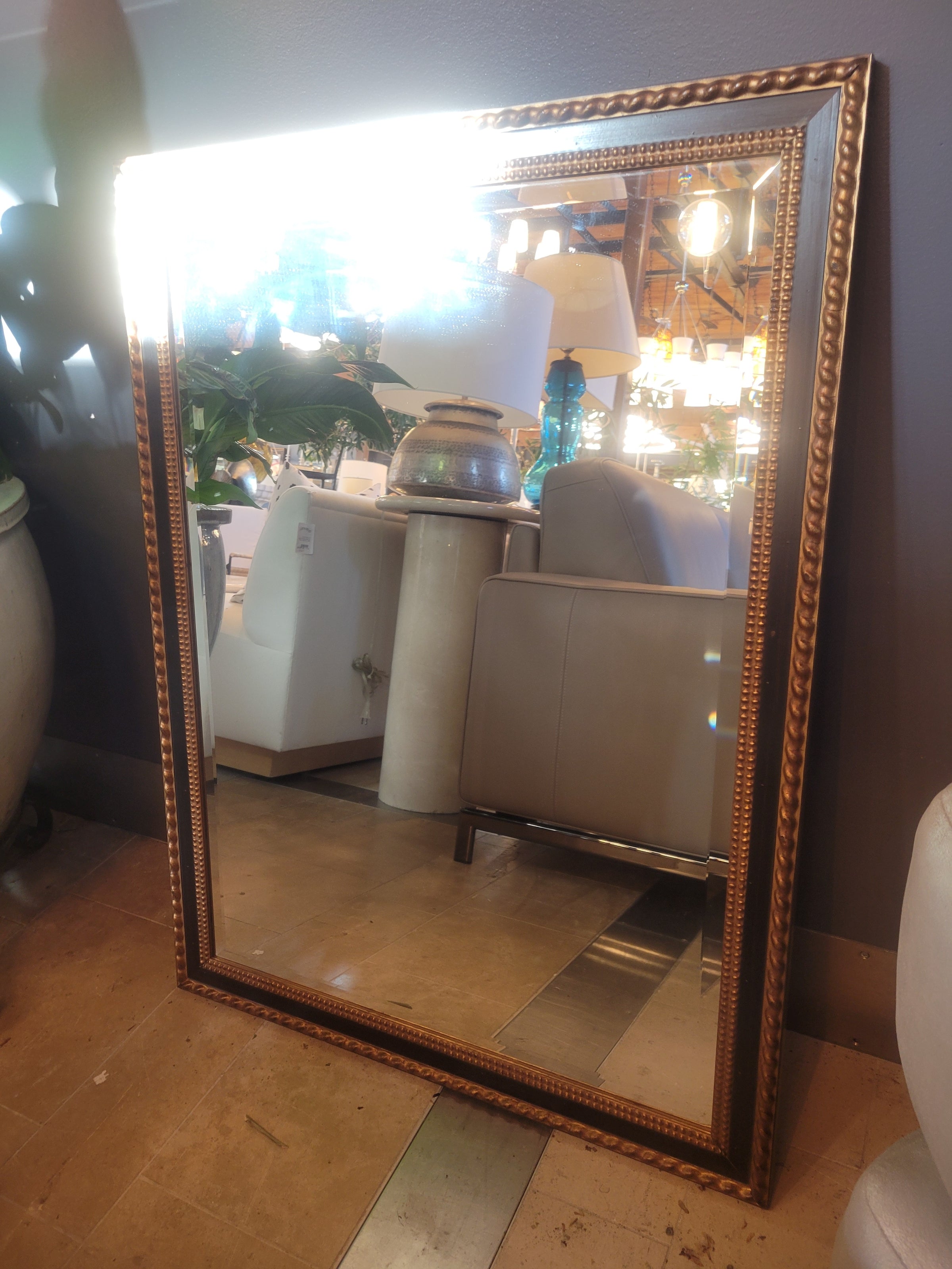Black & Gold Mirror w/ Beveled Glass by Ballard Designs