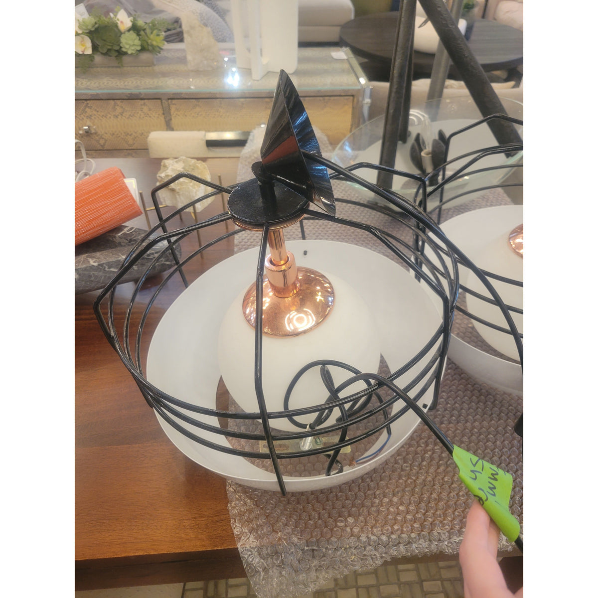 Bluff City Copper & Black Cage Pendant by Roll & Hill - colletteconsignment.com