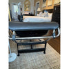 Black Leather & Chrome Cassina LC4 Chaise Lounge w/ Base