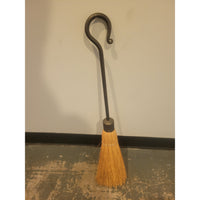 SET of Vintage Fireplace Accessories: 2 Dragon Andirons, 2 Log Supports, 1 Brush