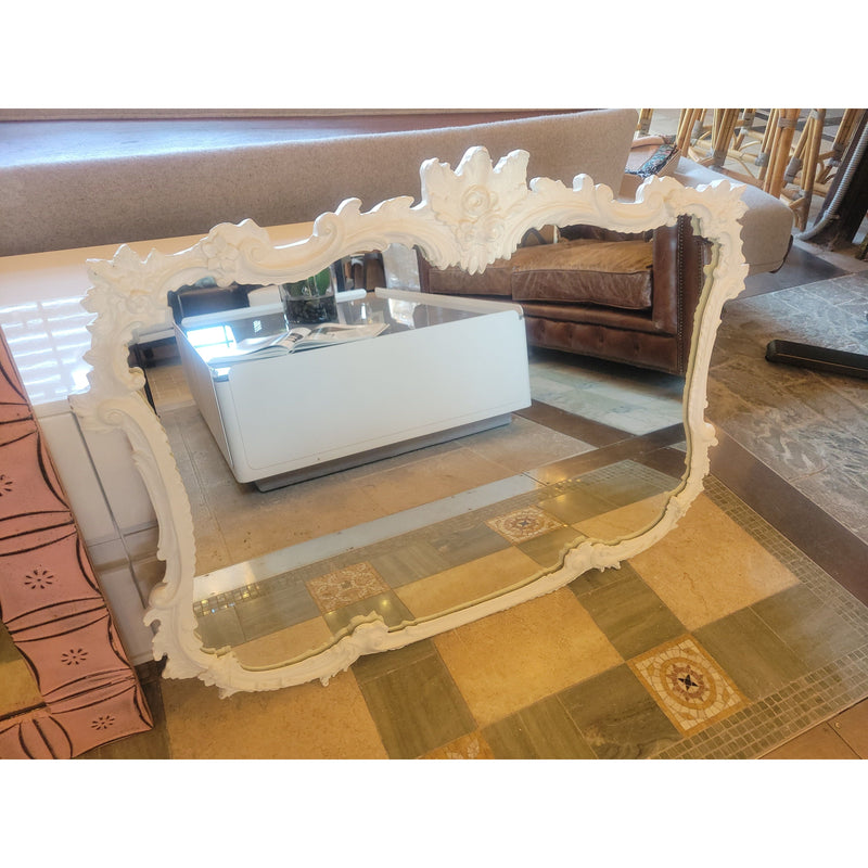 French Style White Wood Buffet Mirror by Shabby Chic