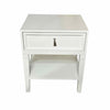 New Traditionalists Lacquer White Wood Side Table