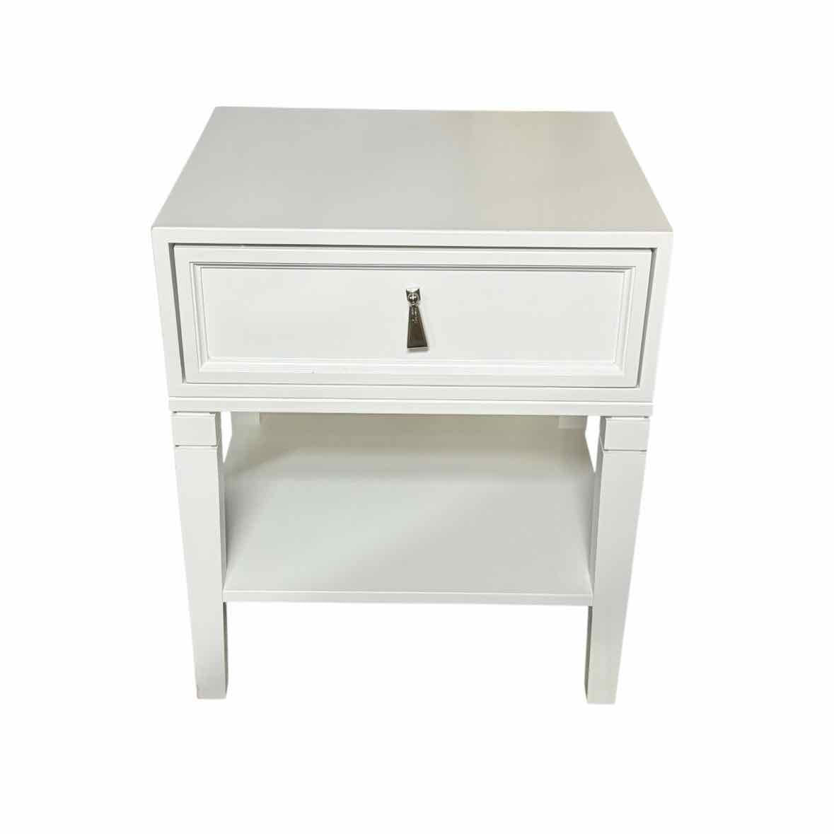 New Traditionalists Lacquer White Wood Side Table