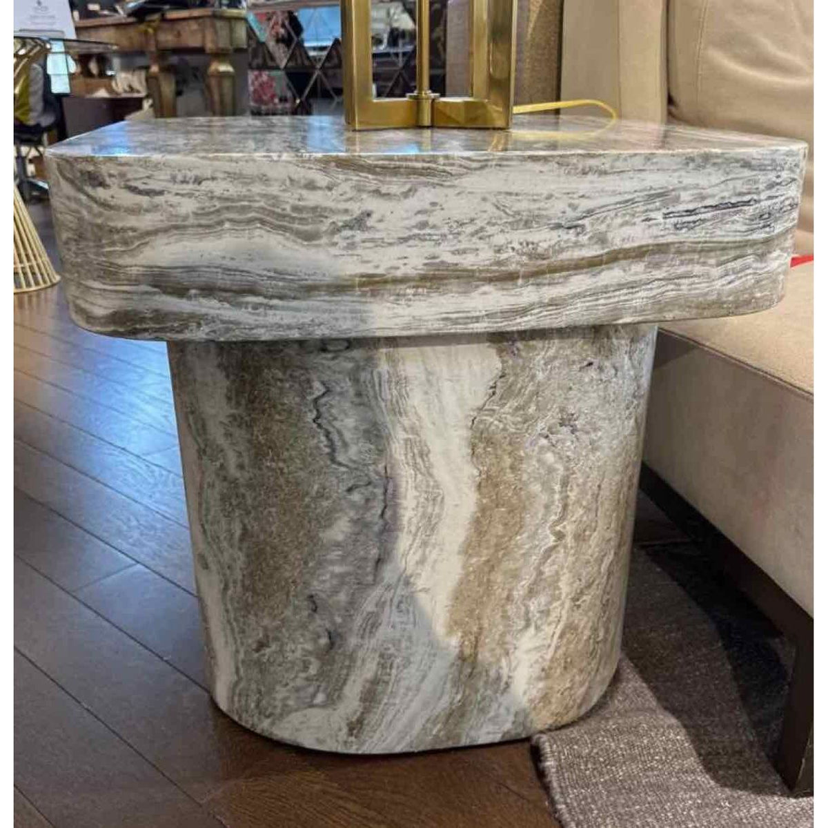Arcadia Stone Side Table by Bernhardt Furniture  24"L x 24"W x 22"H