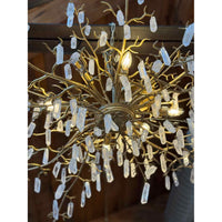Currey & Company "Forest Dawn" Gold Chandelier - colletteconsignment.com