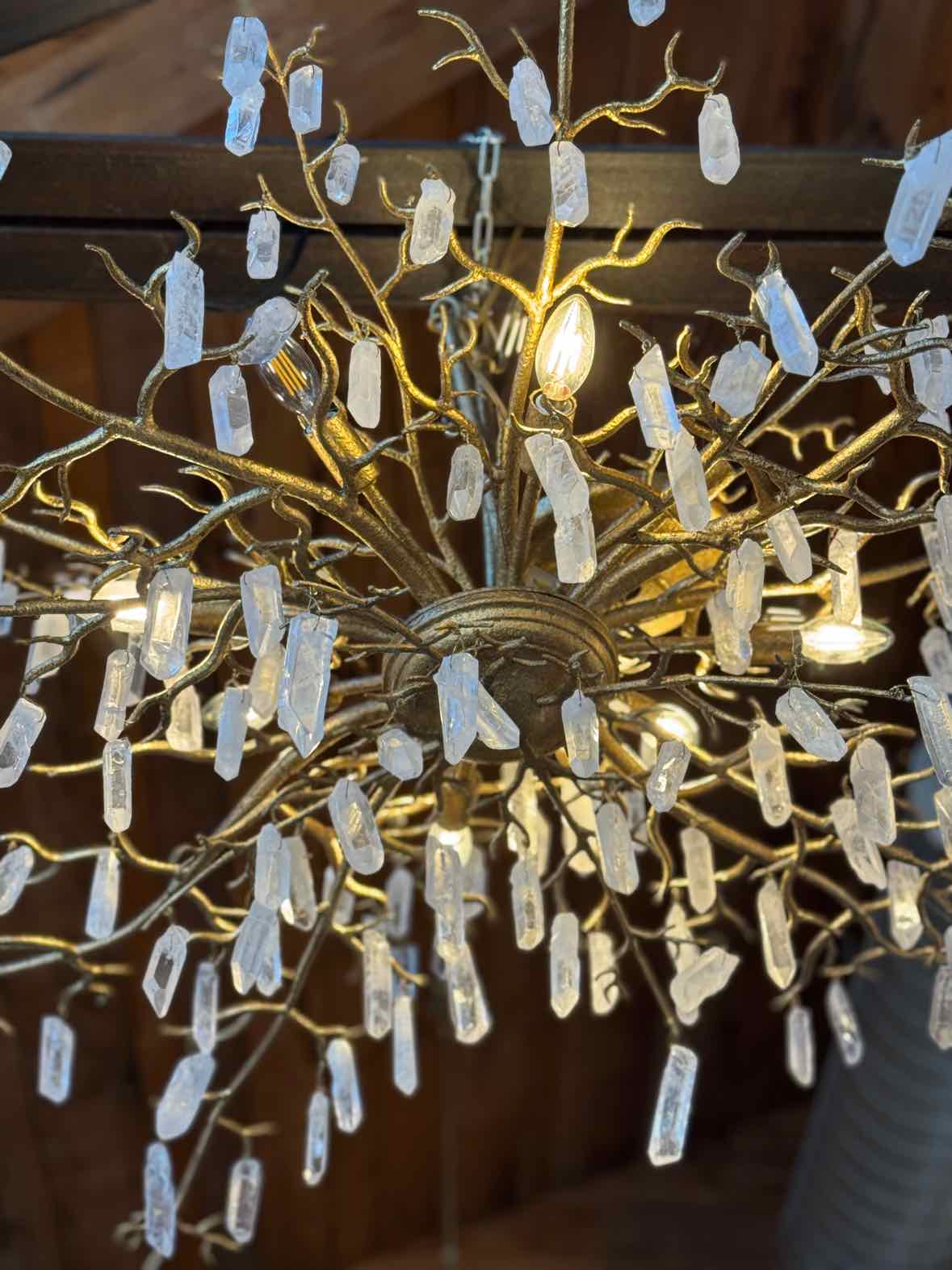 Currey & Company "Forest Dawn" Gold Chandelier