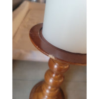 SET of 3 Brown Pillar Candle Holders
