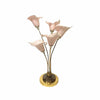 Italian Murano Handblown Calla Lillies Brass Table Lamp