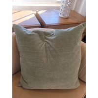 PAIR of Custom Pale Green Velvet Square Pillows